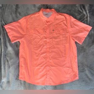 The American Outdoorsman, Orange, Men’s Fishing Polo, Size XL.